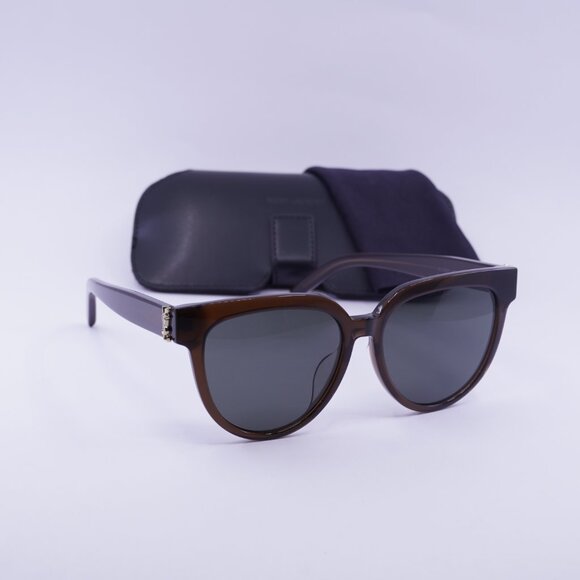 Saint Laurent SLM28/F 008 Round Sunglasses - Brown/Grey - Picture 5 of 10